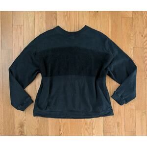 Mate The Label Women's Fleece Shrunken Crew Neck Sweatshirt Black Small